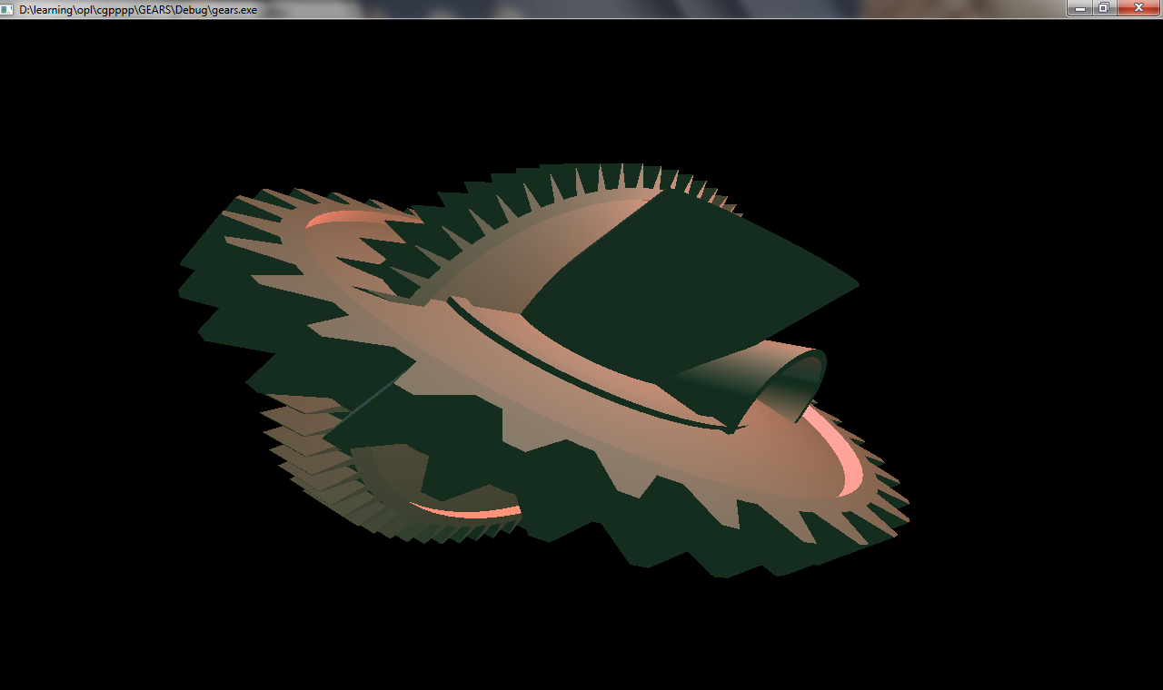OpenGL Projects Gear Motion Output Images