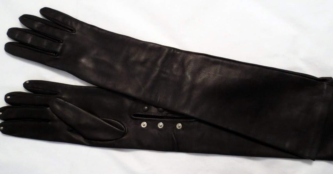 eBay Leather Unusual long black leather gloves