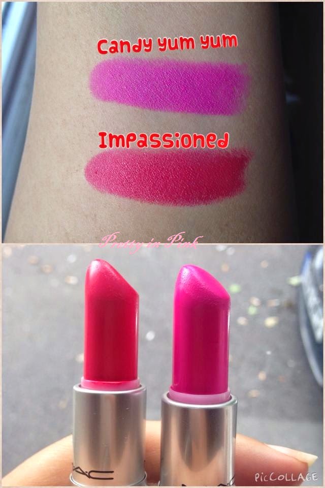 MAC Lipstick Candy Yum Yum vs Impassioned
