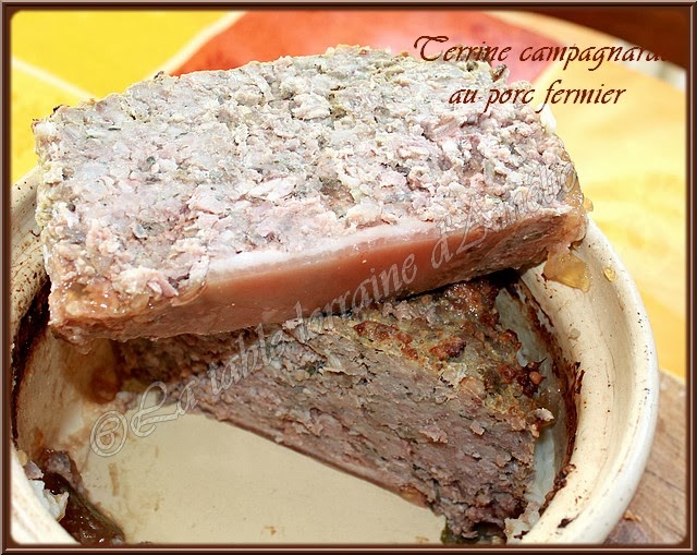LA TABLE LORRAINE D'AMELIE Terrine campagnarde au porc et foie de veau