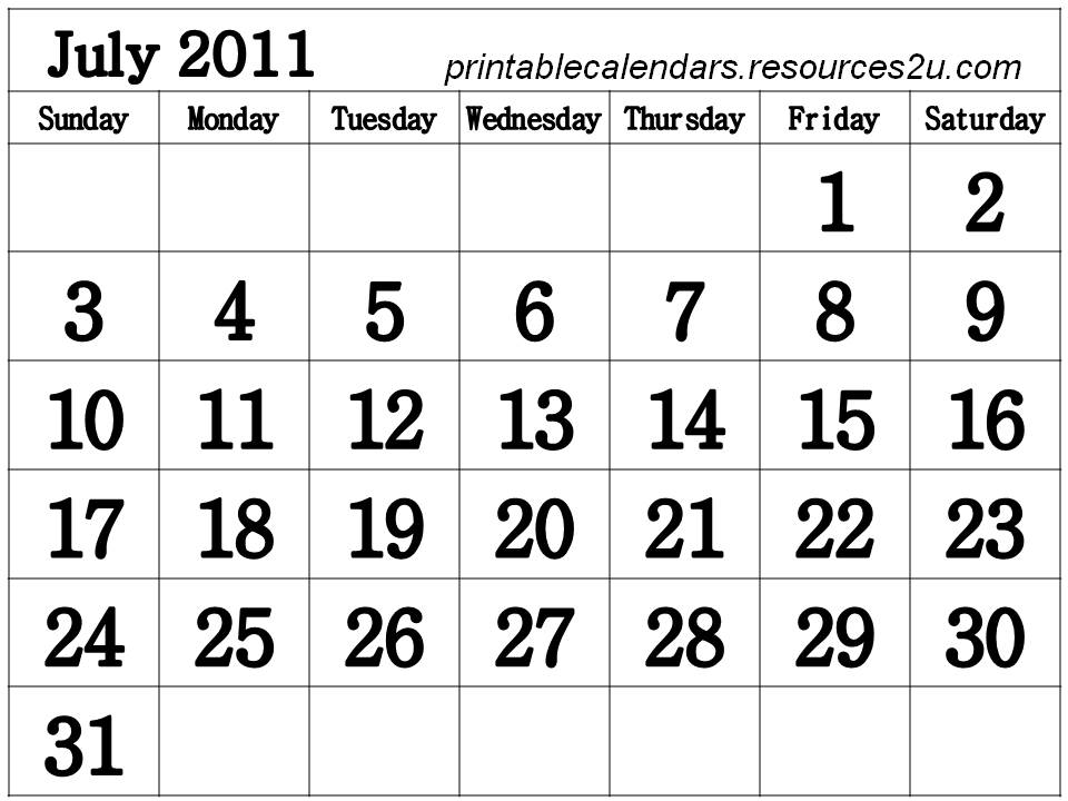 Free Homemade Calendar 2011 Free Homemade Calendar 2011