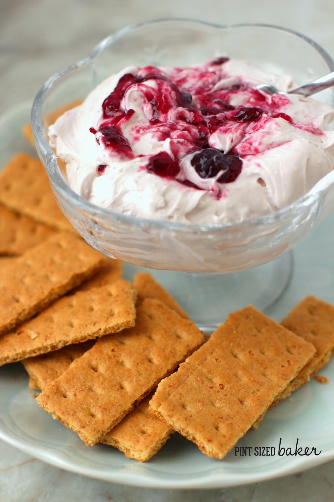 An image linked to my Huckleberry Jam Cheesecake Dip recipe.