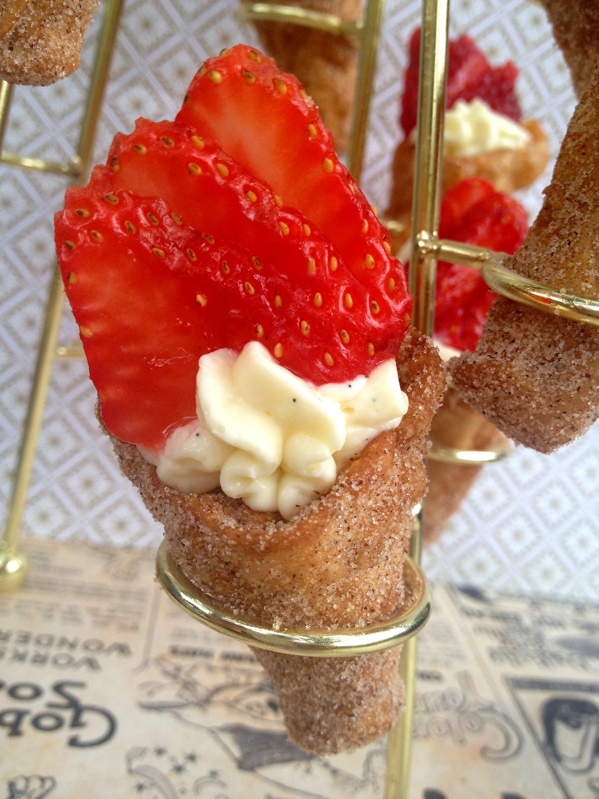 Strawberry Cheesecake Mini Cones An Olympic Torch Inspired Dessert