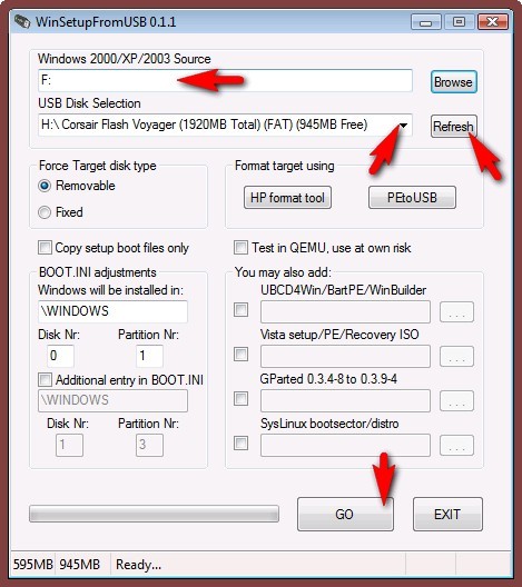 how to make a usb drive bootable for xp