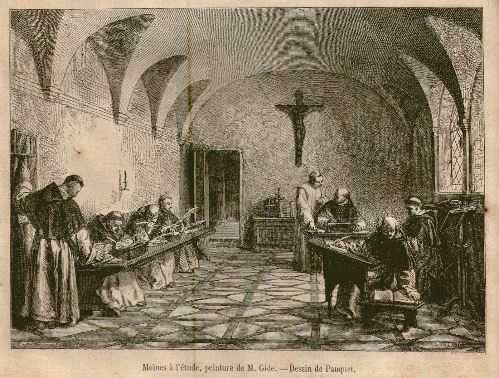 Chroniques du temps passé Moines à l'étude.