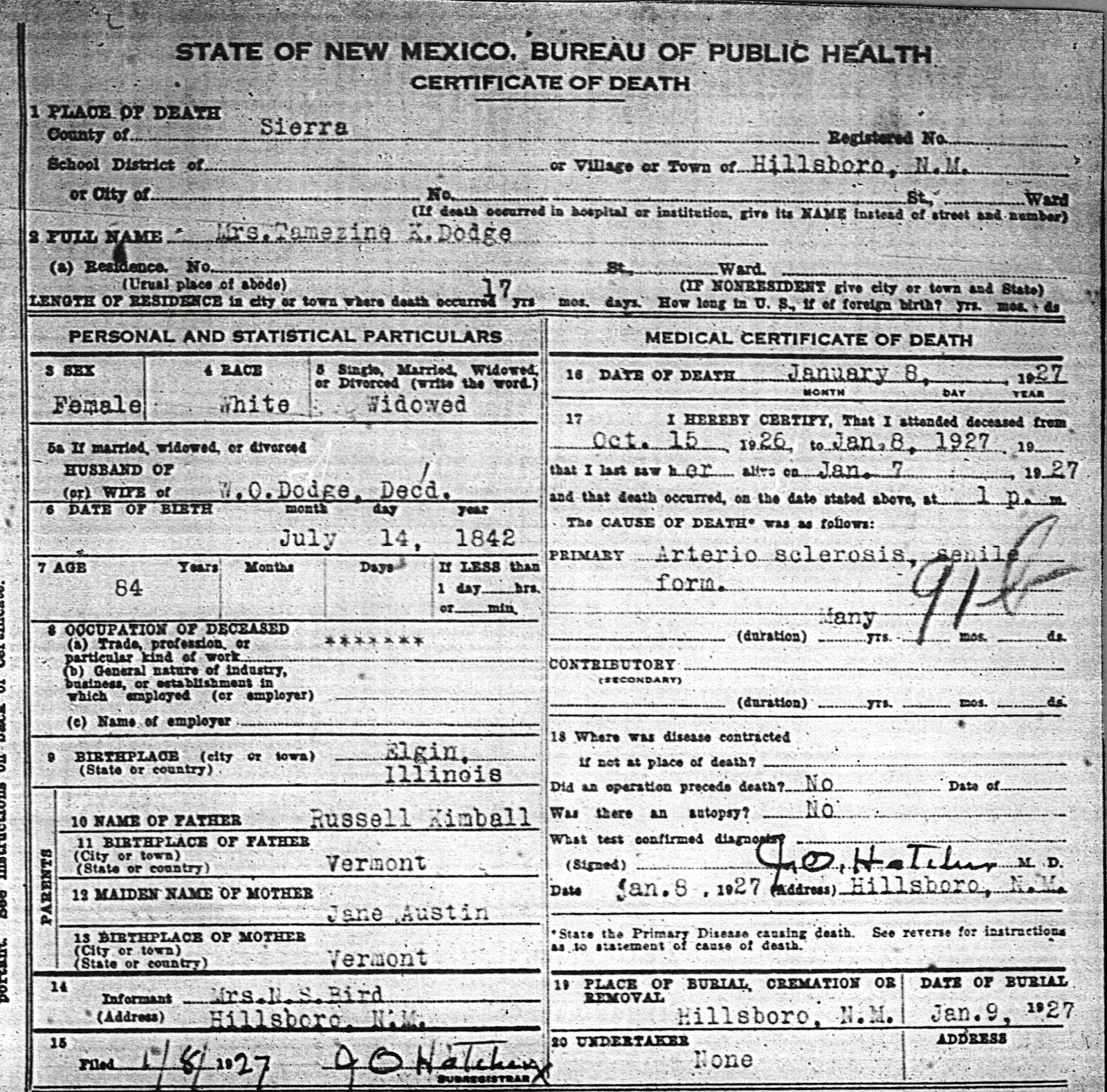 Hillsboro Historical Society An Unmarked Grave in