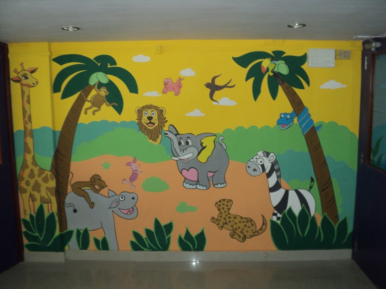 SCHOOL KIDS CLASSROOM JUNGLE THEME PAINTING ANDHERI WEST