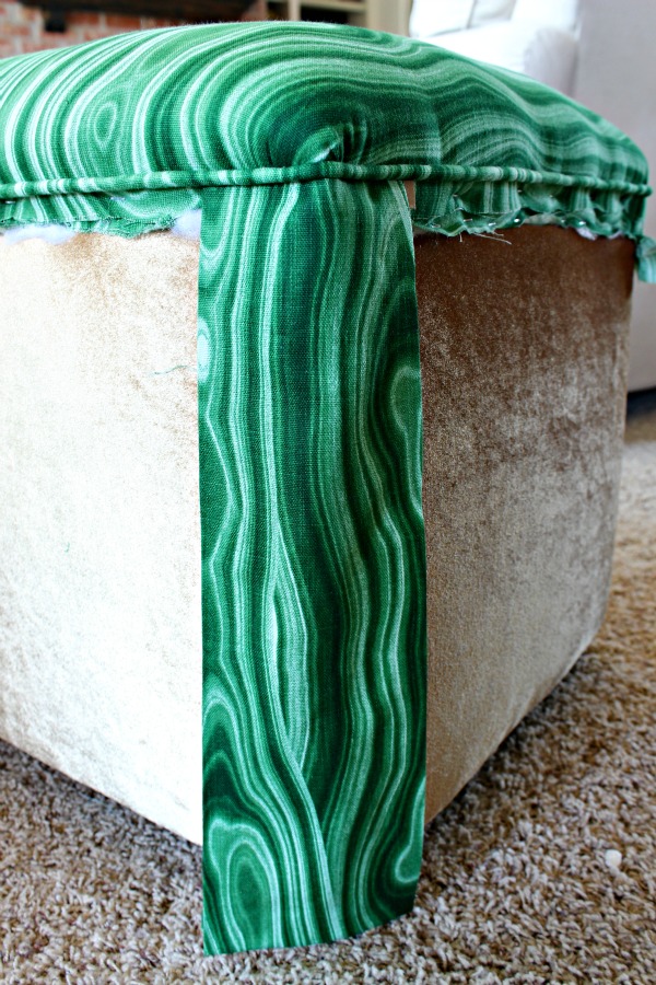 DIY UPHOLSTERED OTTOMANS {ALMOST NO SEW!} Dimples and Tangles