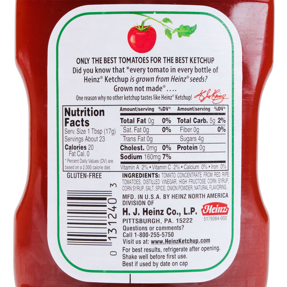 Nutrition Facts For Homemade Ketchup at Willie Amaya blog