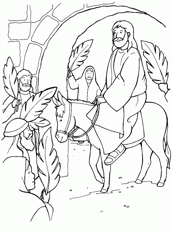 Imagenes Cristianas Para Colorear Dibujo De Entrada Triunfal A