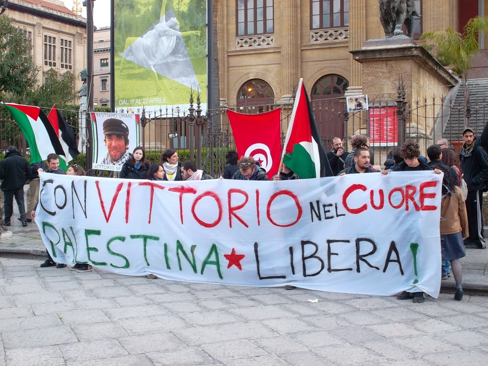 Palestina libera! Palermo 15/4, presidio in ricordo di Vittorio Arrigoni