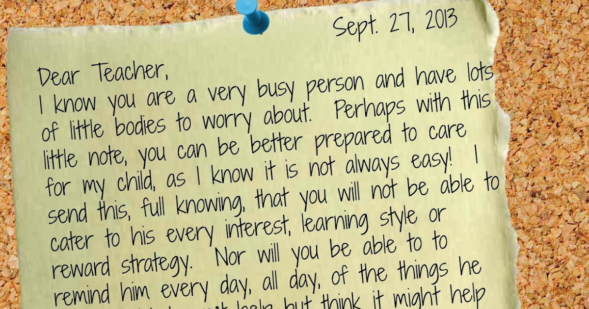 Having My Cake Dear Teacher...7 things to Tell Your Teacher About Your