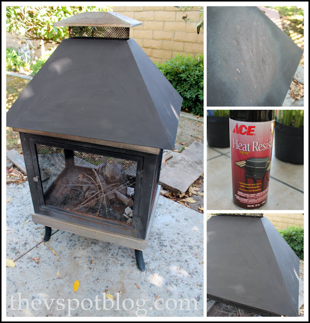Freshen up a fire pit with high heat spray paint.