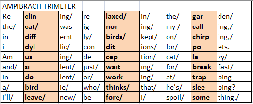 What is an example of dactyl poetry?