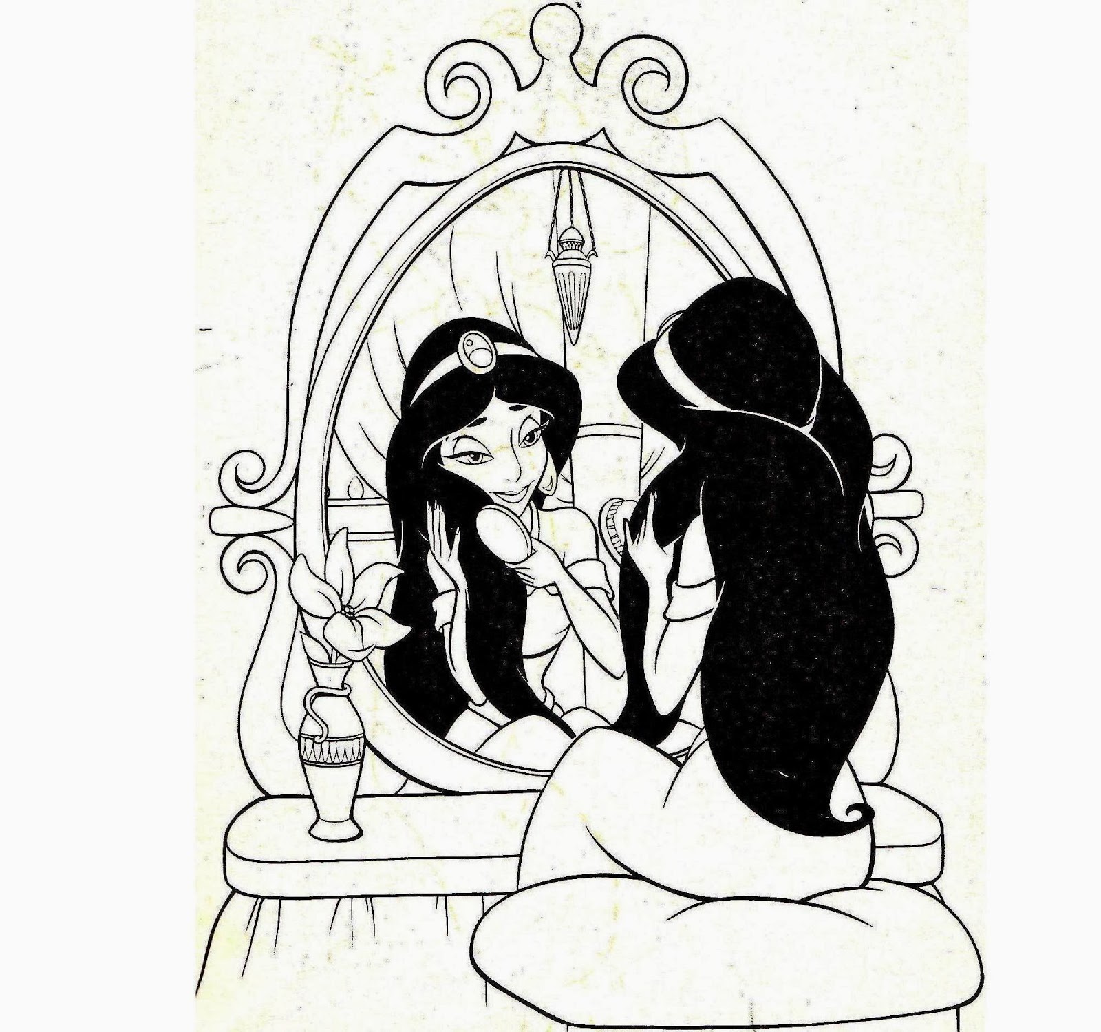 Disney Jasmine Princess Coloring Drawing Free wallpaper