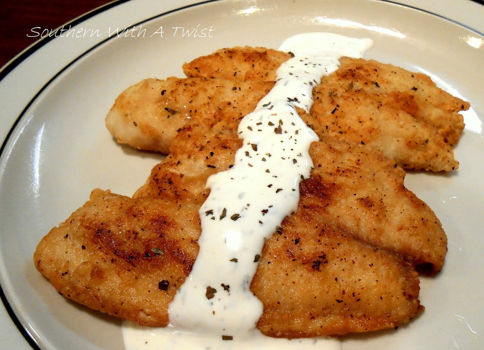 Southern With A Twist Pan Fried Tilapia with Dill Sauce