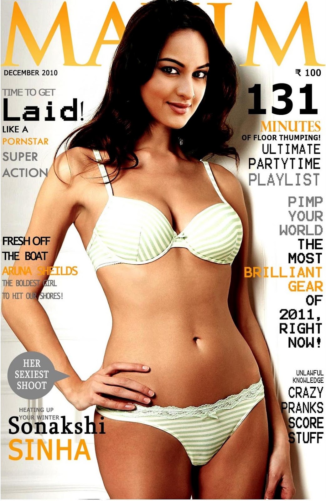 Sonakshi Sinha Bikini on Maxim Cover Page - Sonakshi Sinha Bikini Pics - Maxim Fake?