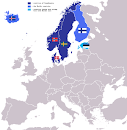 Mapa krajów Skandynawskich