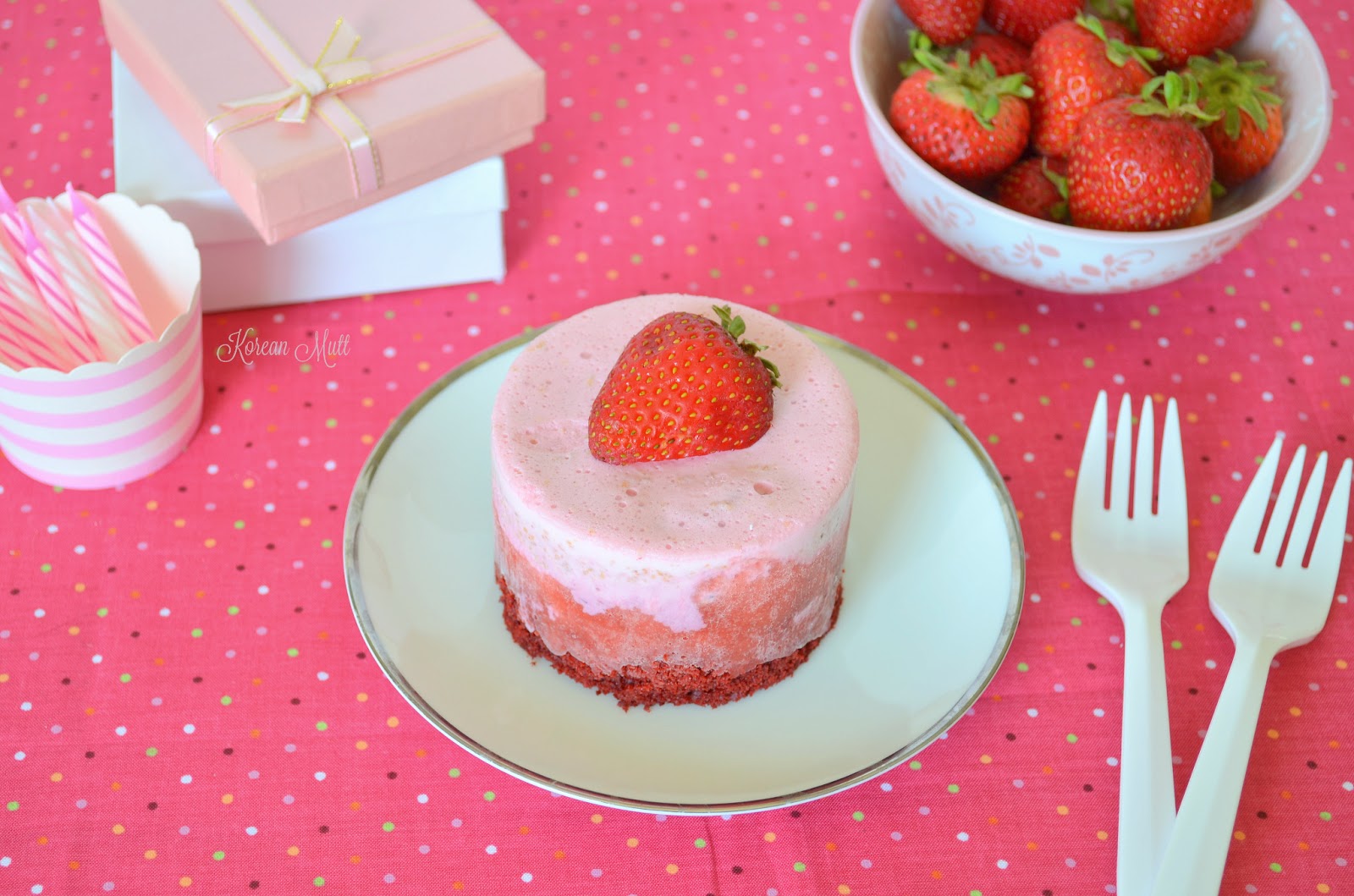 Strawberry Chunk Ice Cream Cake Korean Mutt