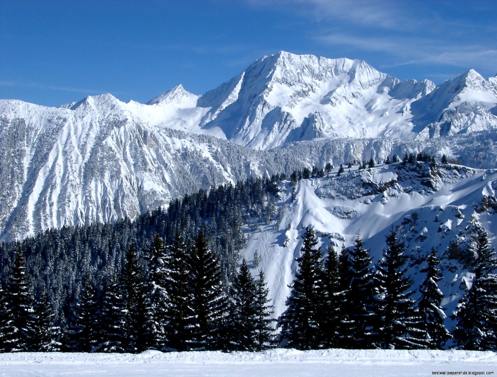 Christmas Winter Mountain Scene Christmas Winter Mountain Scene