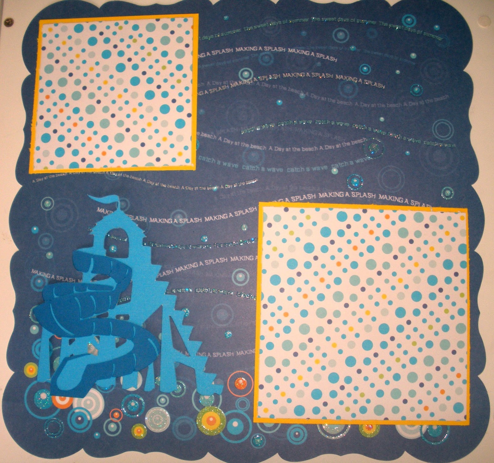Jenn's Paper Crafts Water Slide Scrapbook Layout