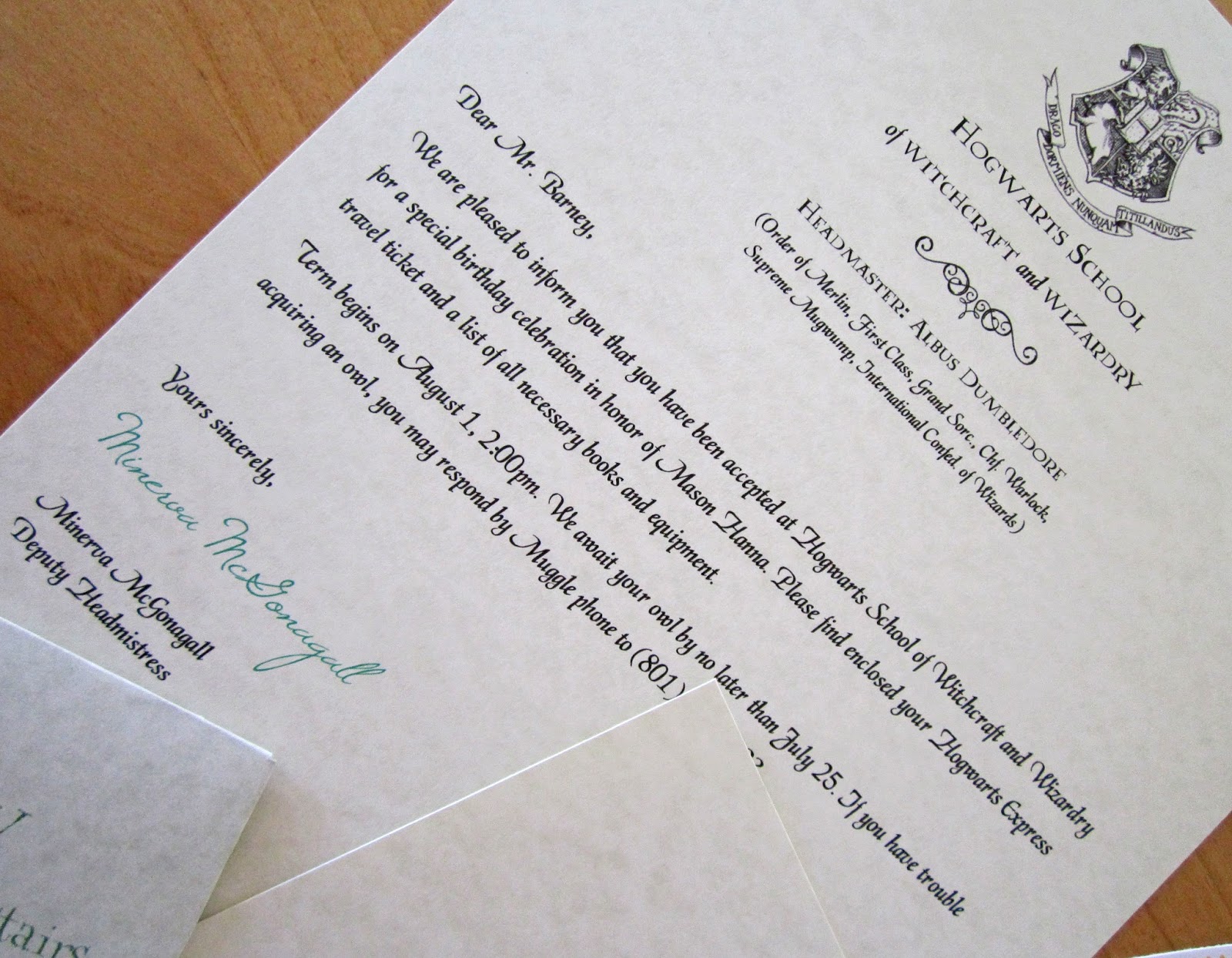 sweeten your day events hogwarts school of witchcraft wizardry fit acceptance letter