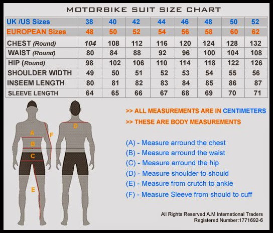 A M International Traders Size Guide