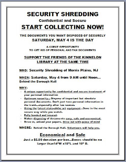 Kinnelon Security Shredding on May 4, 2013