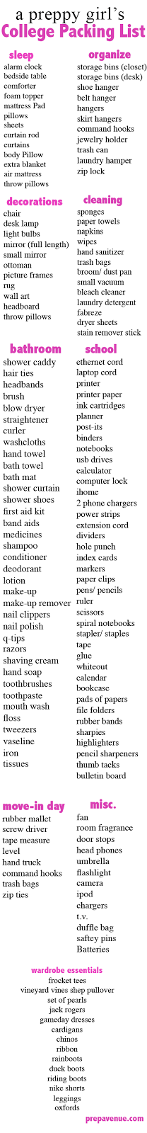 college packing list update prep avenue college packing checklist