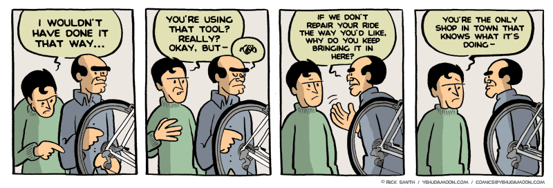 The Bicycle Mechanic: Spring Repairs + Bicycle Mechanic Cartoon