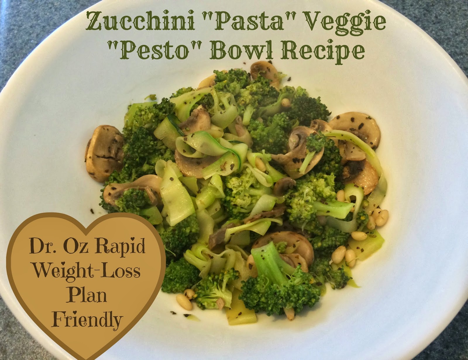 Zucchini "Pasta" Veggie "Pesto" Bowl Recipe First Time Mom and Losing It