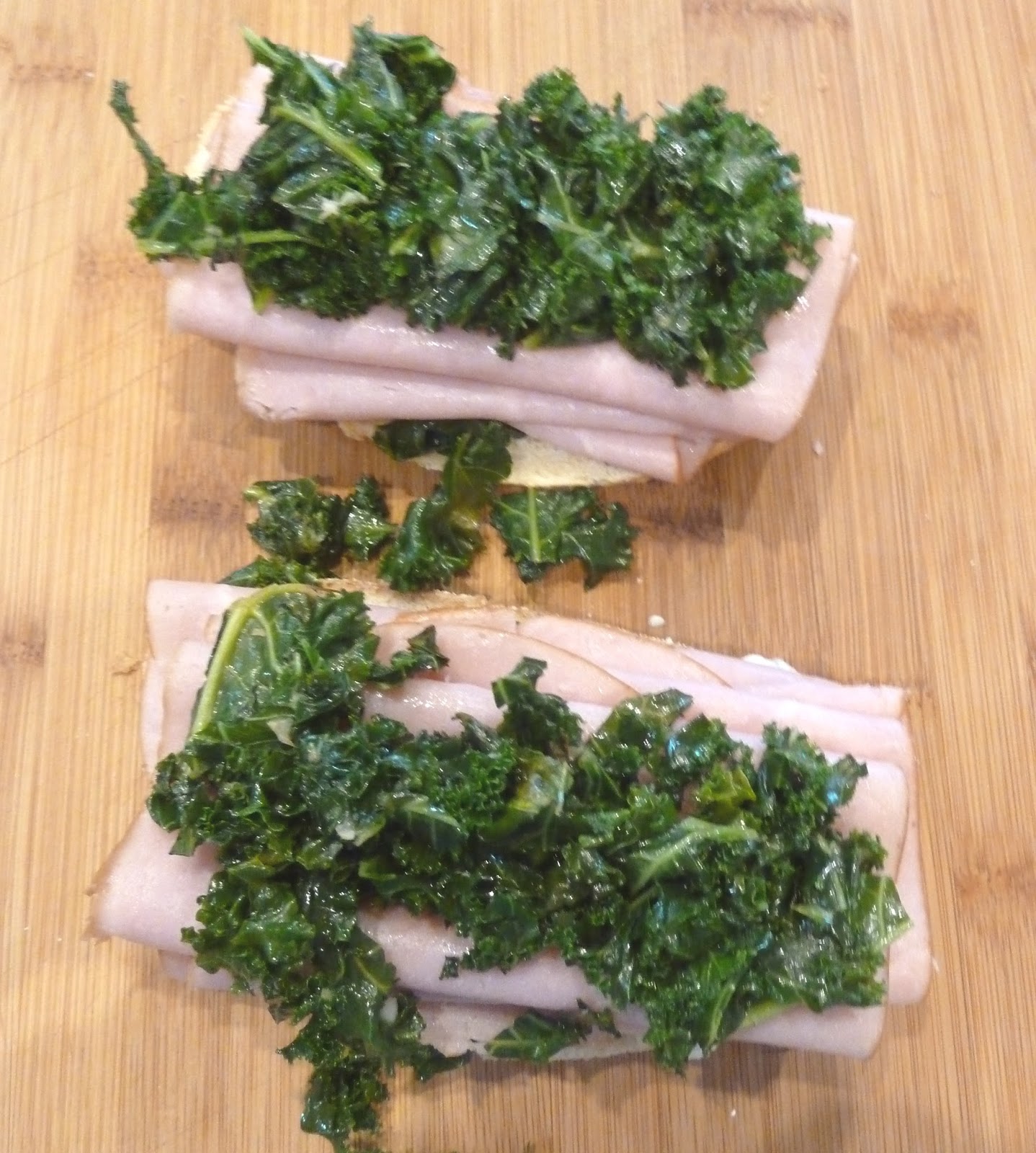 Cracked Pepper Smoked Turkey, Kale and Blue Cheese Sandwiches