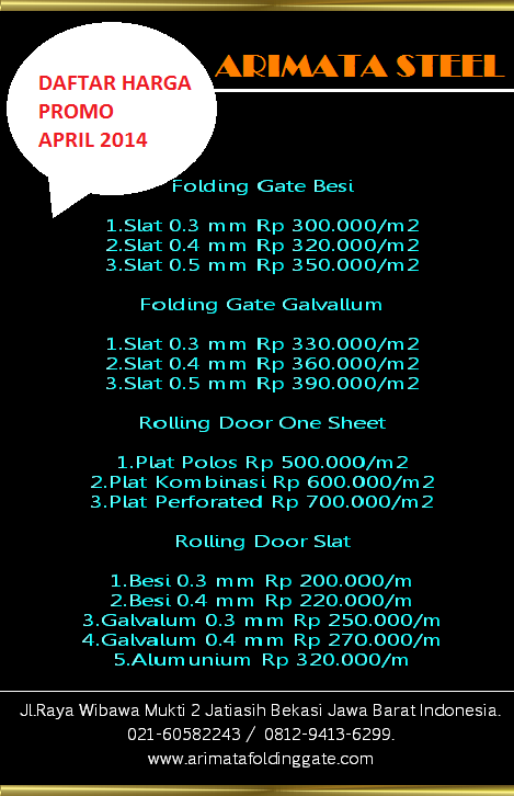 Harga Folding Gate Bogor