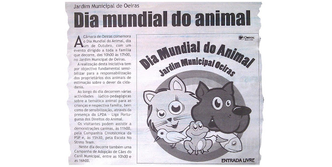 DIA MUNDIAL DO ANIMAL