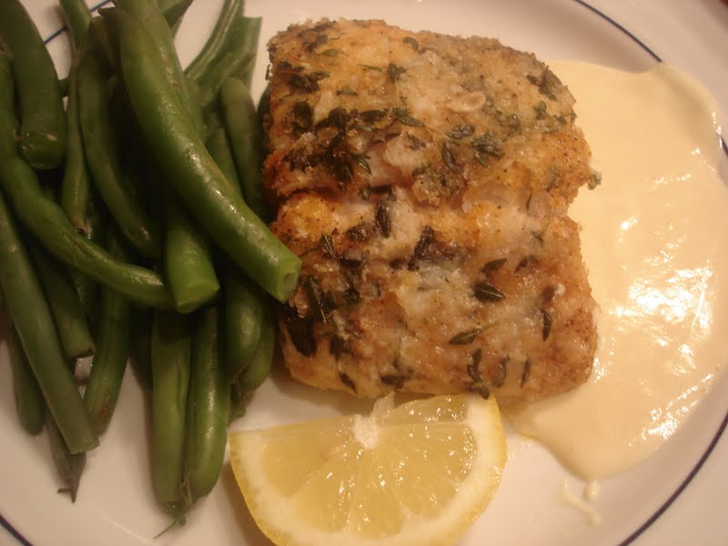 A Kitchen In Brooklyn Potato & Herb Crusted Striped Bass with Mustard
