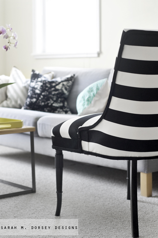 sarah m. dorsey designs Black and White Stripe Chair