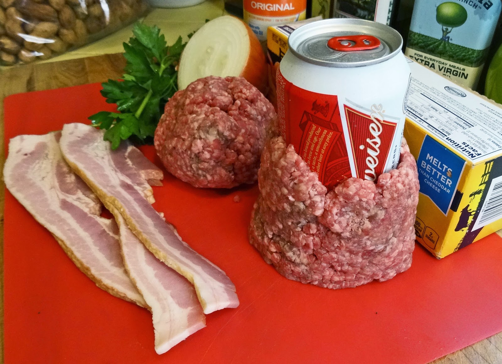 MAD MEAT GENIUS BEER CAN BACON BURGERS