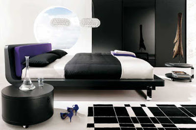 Desain kamar tidur minimalis nuansa hitam-putih