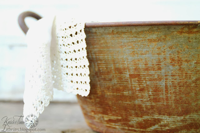 Antique Metal Wash Basin via KnickofTimeInteriors.blogspot.com