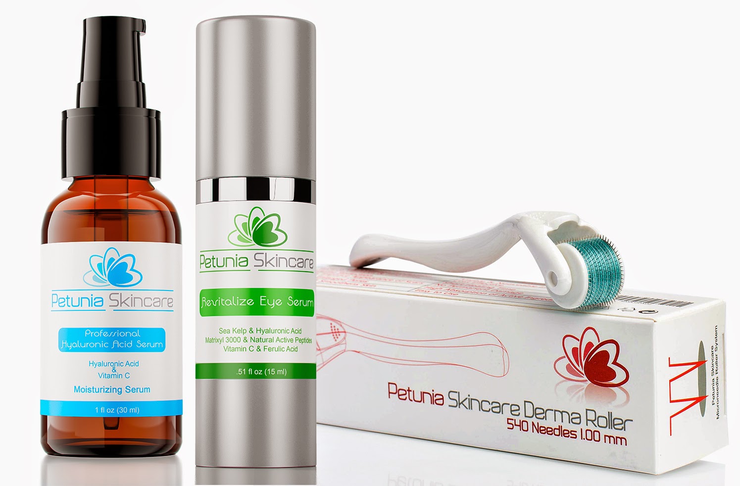 1.0mm Derma Roller + Eye Serum + Antiaging Serum from Petunia skincare