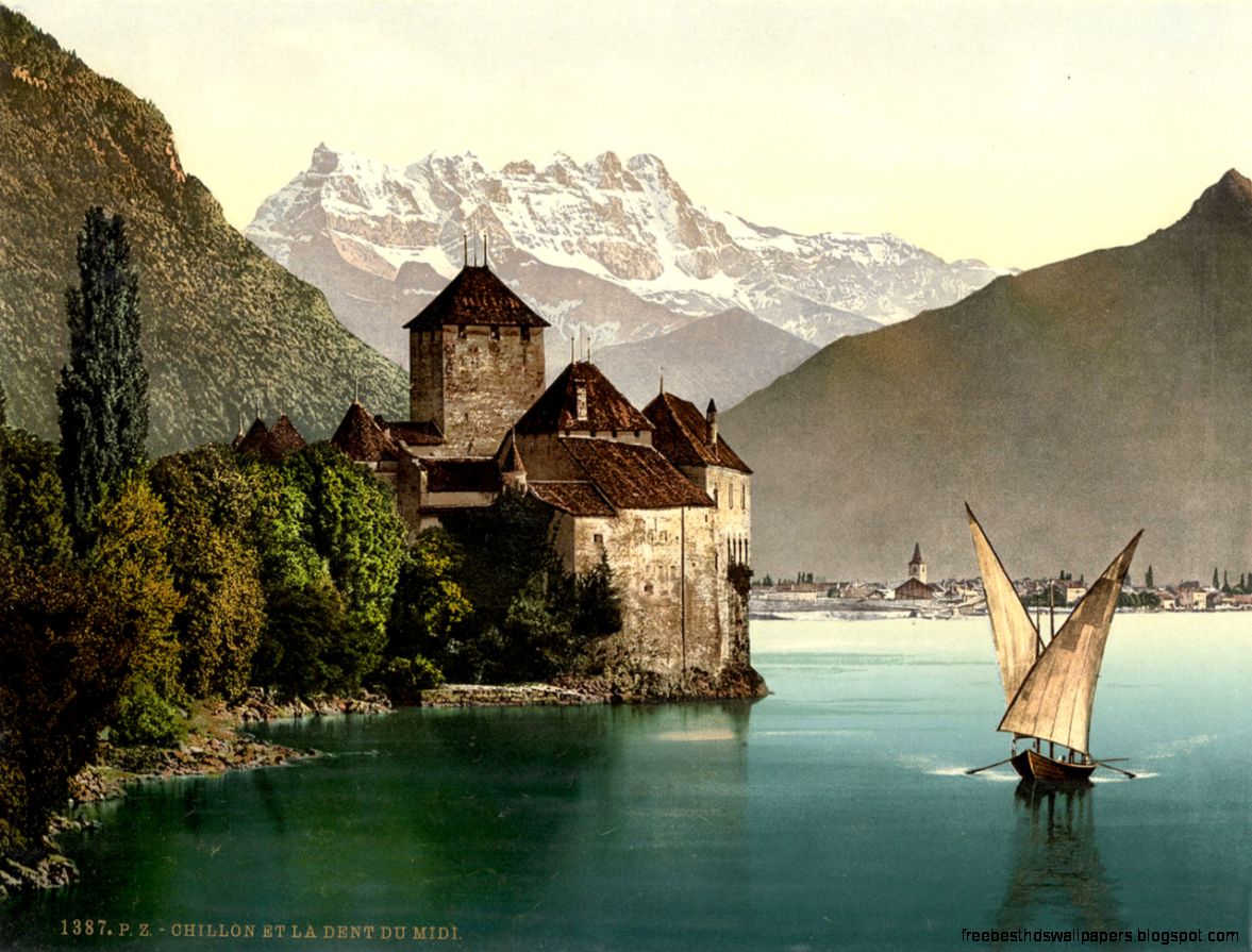FileChillon Castle and Dent du Midi Geneva Lake Switzerland FileChillon Castle and Dent du Midi Geneva Lake Switzerland
