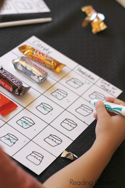 Science experiment for kids using candy bars