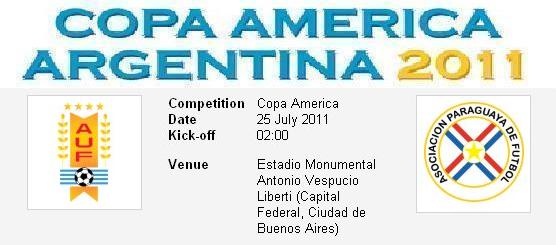 Preview Prediksi › Uruguay vs Paraguay | Final Copa America 2011