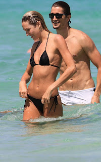 Candice Swanepoel with boyfriend at Miami Beach