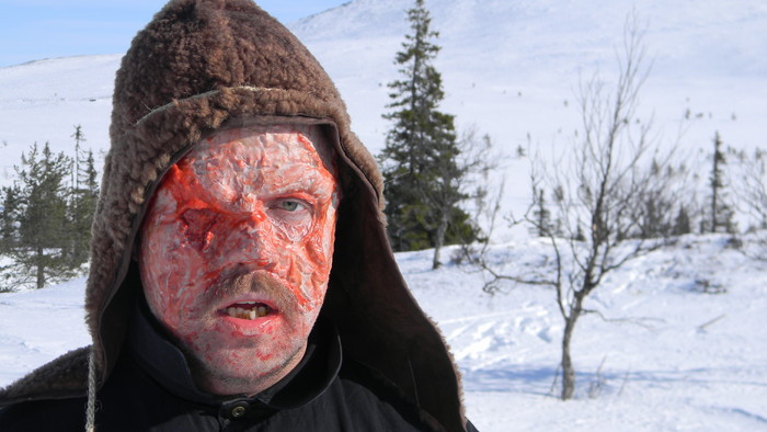 Burned / one-eyed man Heikki Hautanen. Make-up: Ari Savonen.
