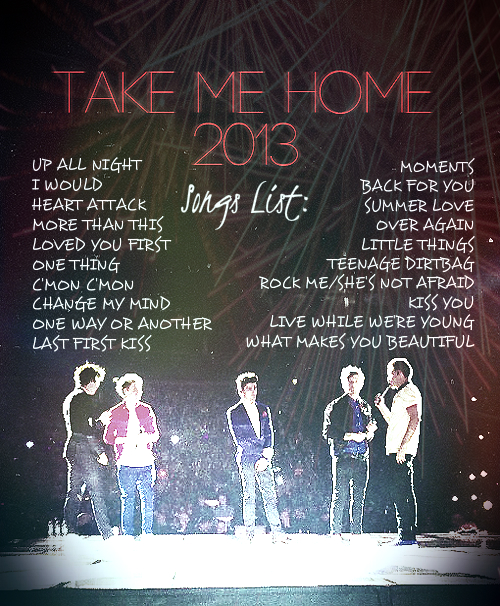 Spanish Universe 1D Take Me Home Tour Lista de canciones