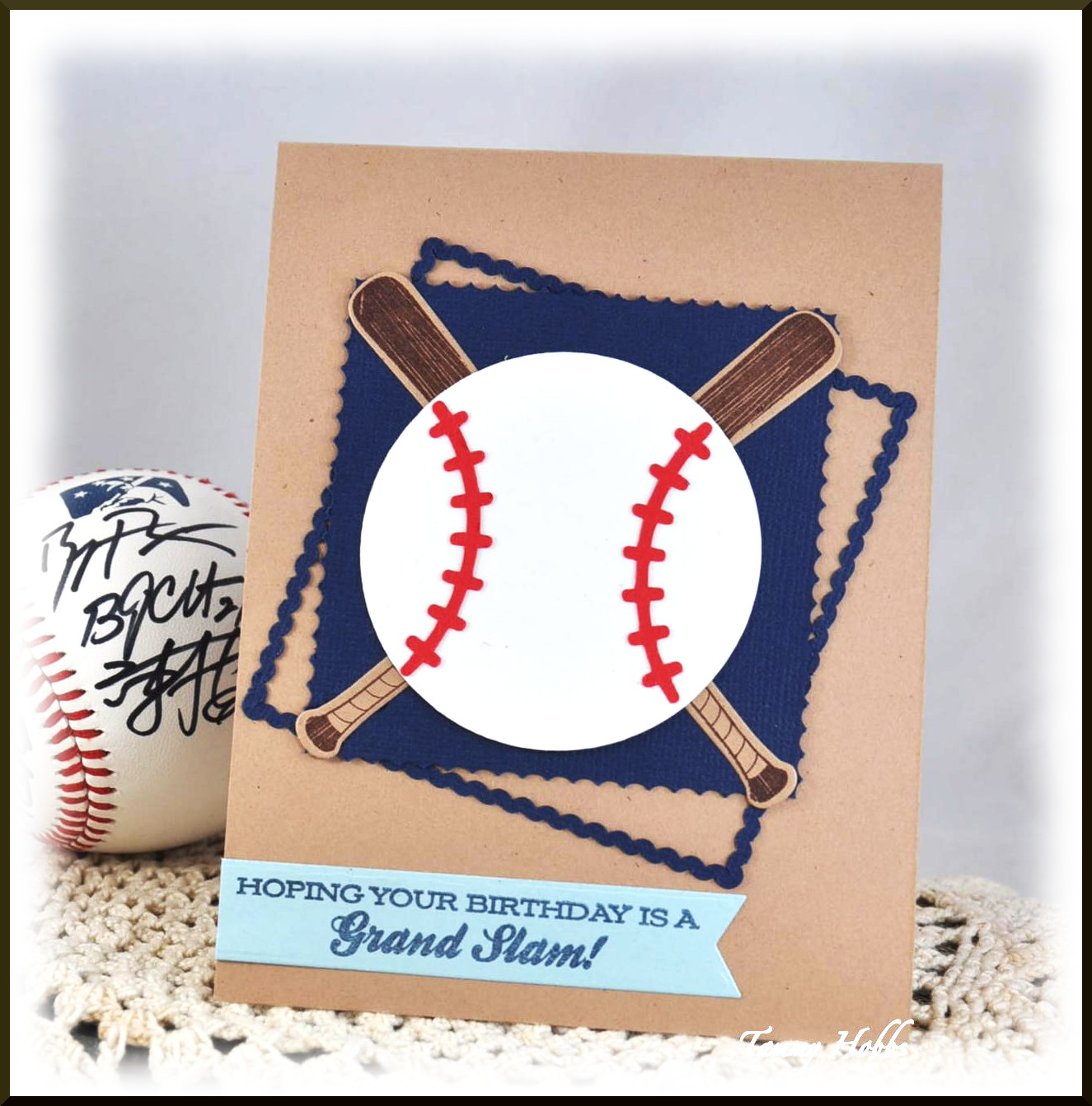 Creating Somewhere Under The Sun Baseball Player Birthday Card {Day 2}