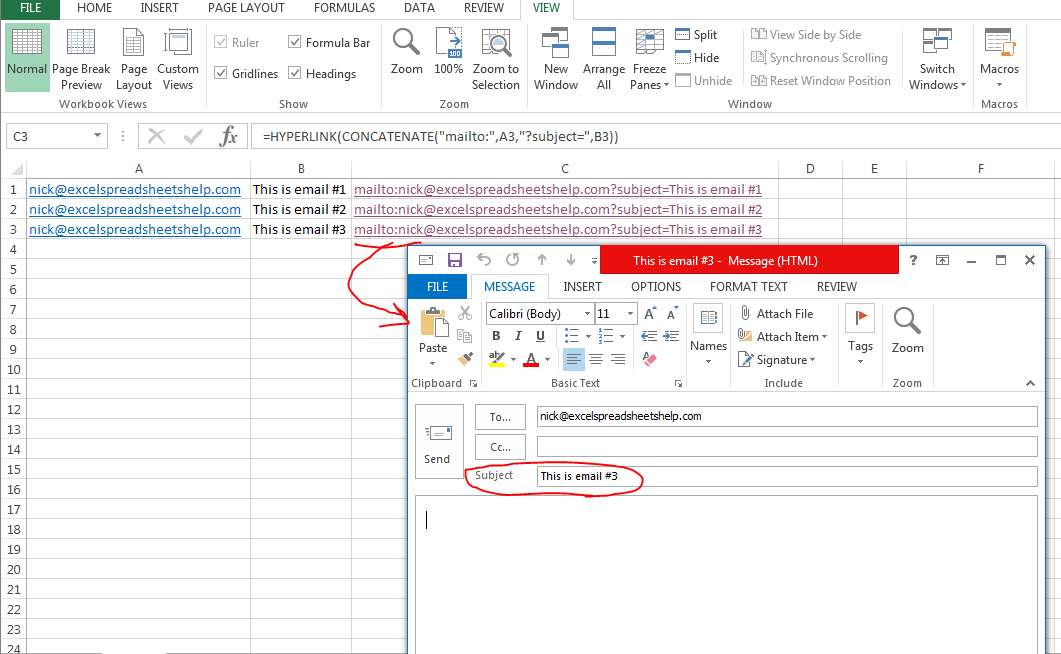 Excel Spreadsheets Help How to send emails with custom subject lines