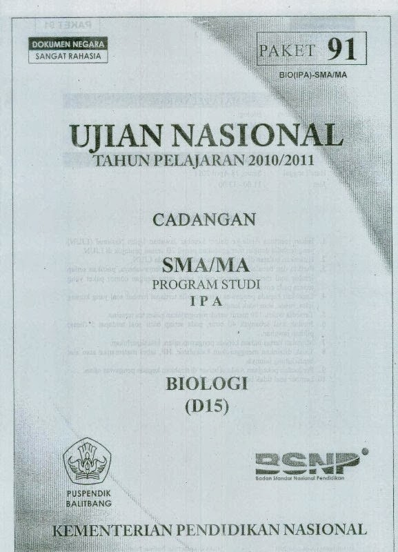 Berbagi Dan Belajar Naskah Soal Un Biologi Sma 2011 Paket 91