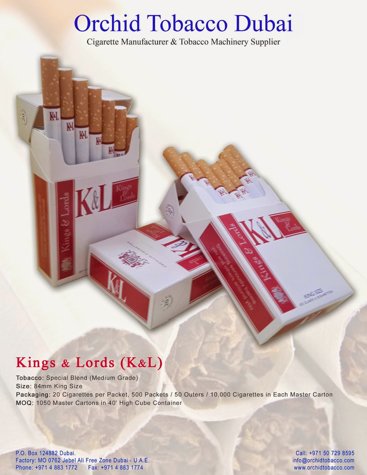 Top Cigarette Brands Orchid Tobacco is a Cigarette Manufacturing